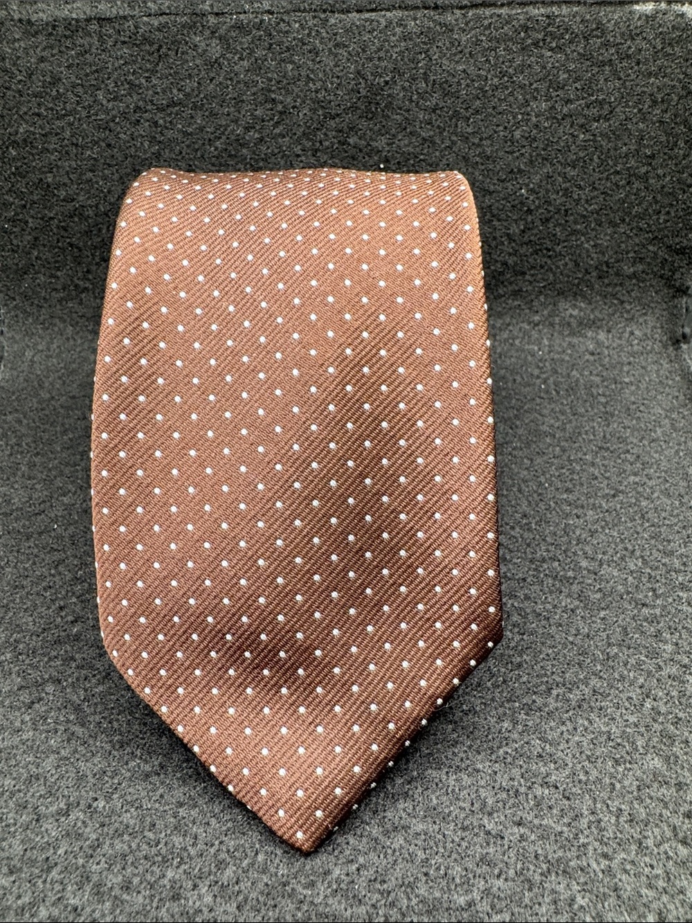 Men's Brown Polka Dot Tie - Refined Dress Accessory